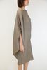 Issey Miyake Pleats Please Curved Cape-Sleeve Dress - Taupe - Thumbnail 2