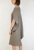 Issey Miyake Pleats Please Curved Cape-Sleeve Dress - Taupe - Thumbnail 3