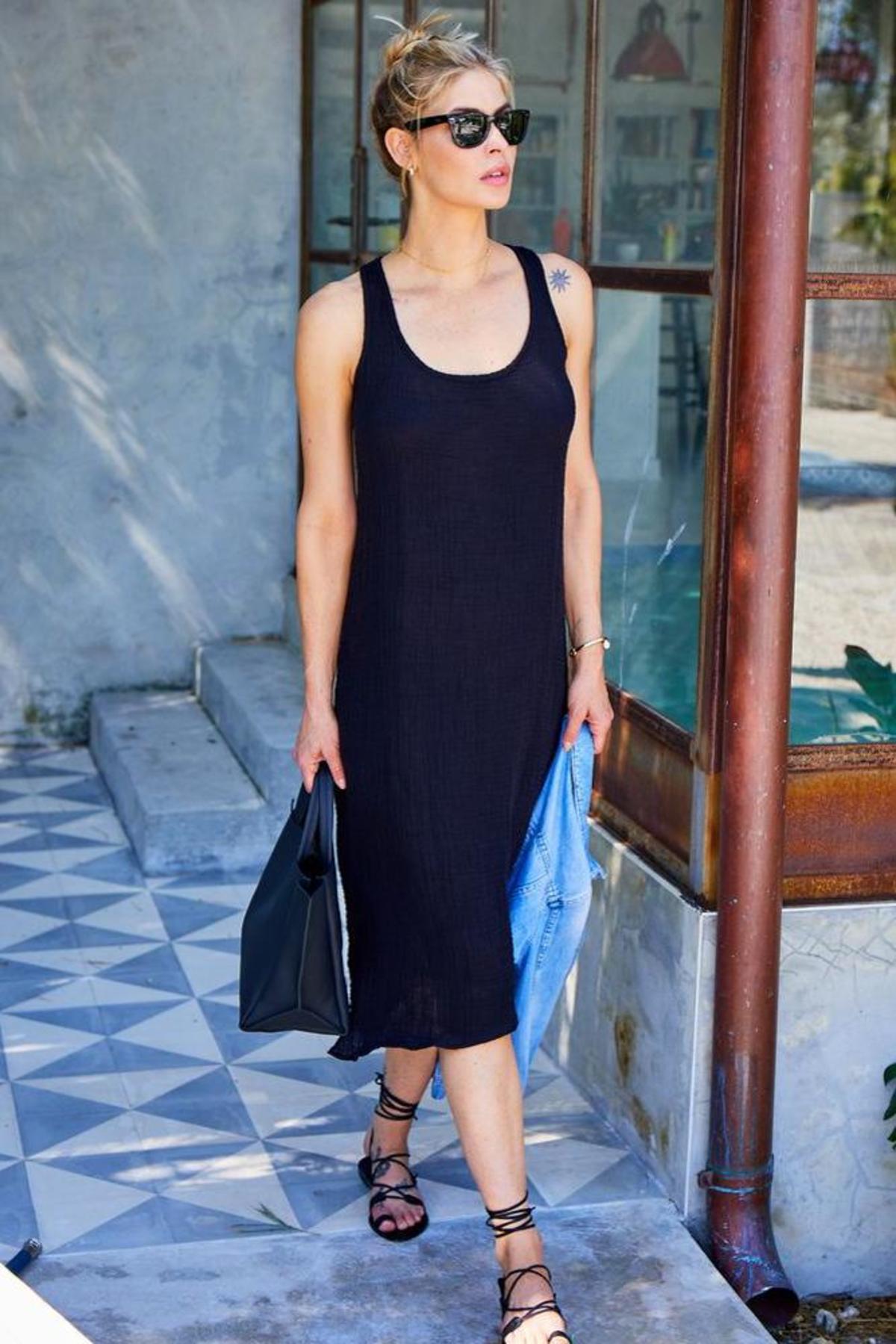 Felecite Racerback Gauze Dress - Carbon - Image 1 of 1