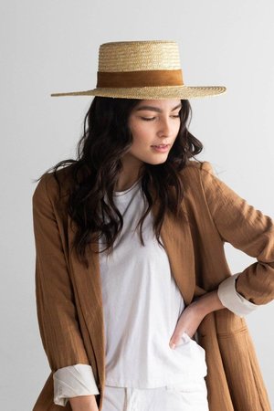 Gigi Pip Straw Panama Hat - REAd***Natural Gigi pip straw hat - Gem main image 3