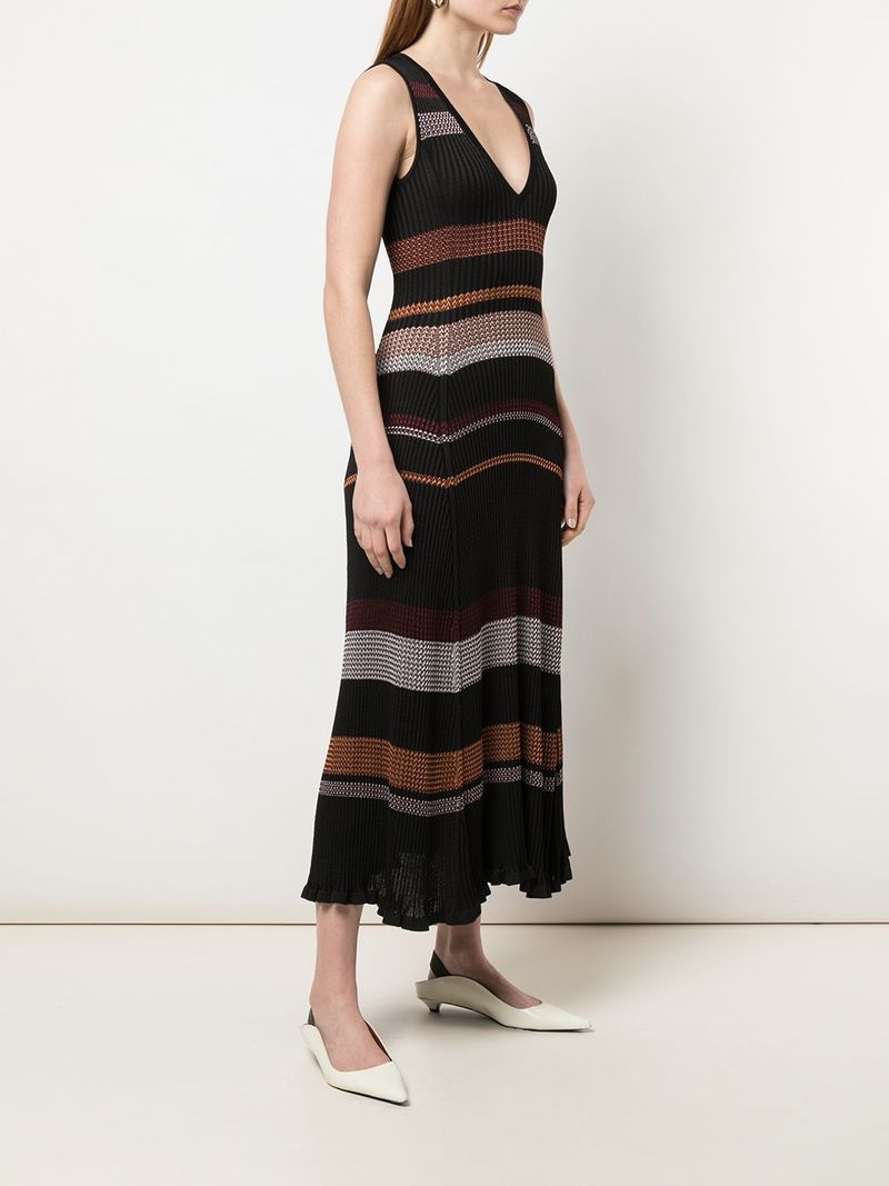 PROENZA SCHOULER Viscose Zig Zag Dress - Black Multi