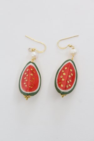 Hand Painted Ceramic Small Watermelon Buttons Hand Painted Ceramic Small Watermelon Buttons