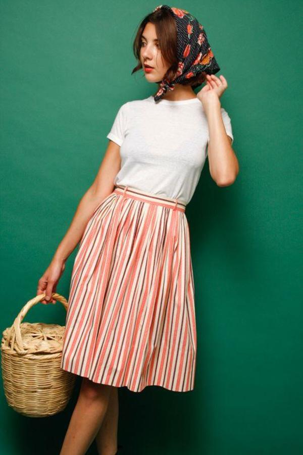 Vintage Candy Cane Stripe Skirt Garmentory
