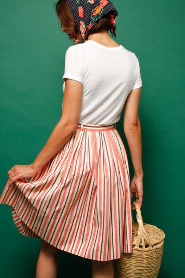 Vintage Candy Cane Stripe Skirt Garmentory