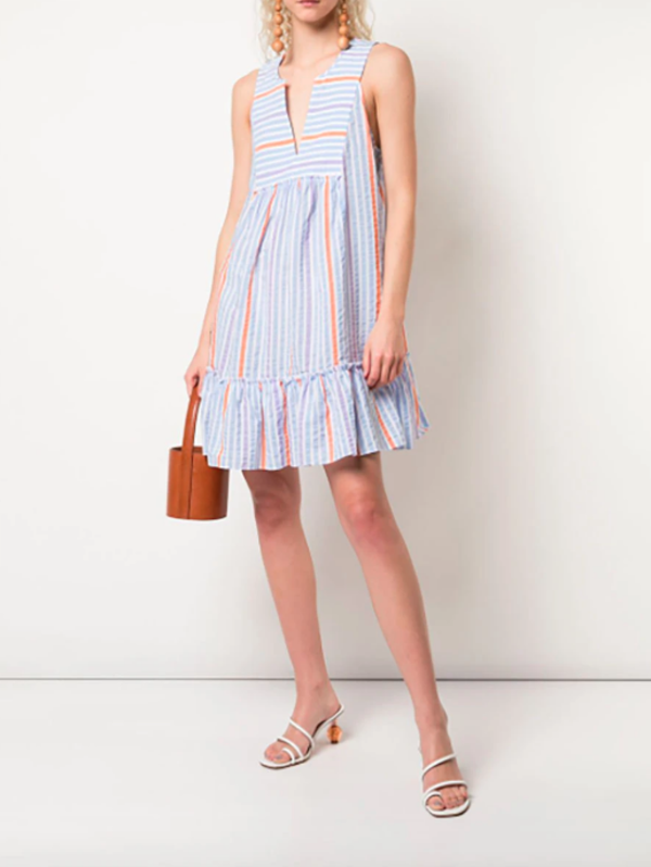 Lemlem Bahiri Bib Dress - Light Sky Blue | Garmentory