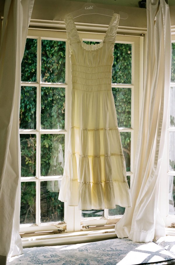 Lisa Says Gah Cotton Satin Agatha Midi Dress - Ivory