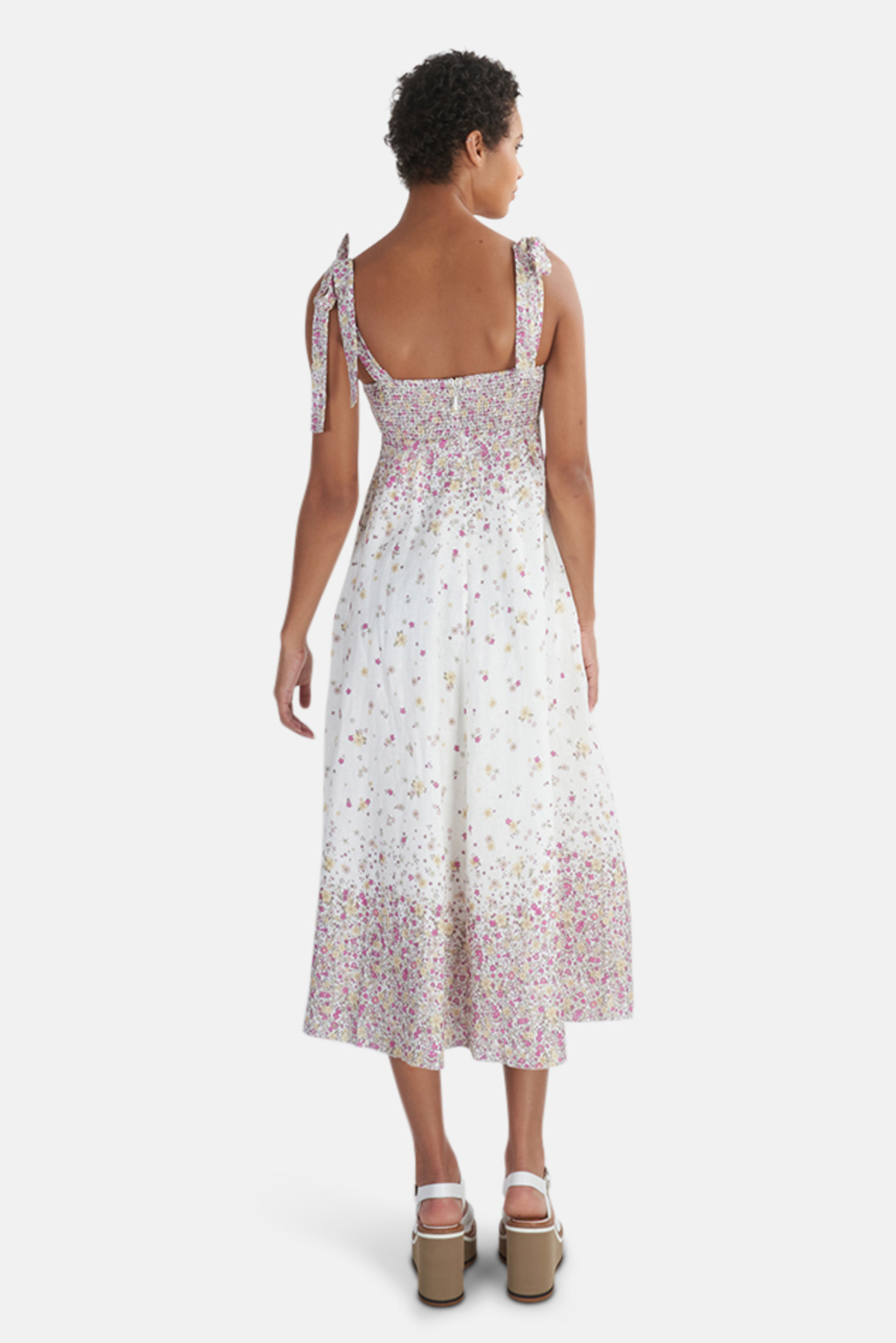 knee length dresses for ladies Zimmermann Patience Plunge Embroidered Linen Mini Dress main image 1