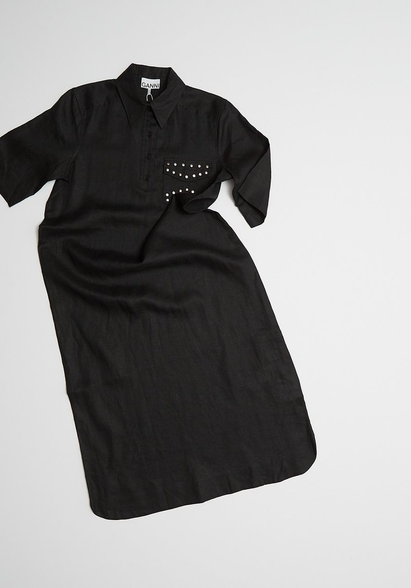 Ganni Light Linen Dress - Phantom | Garmentory