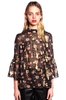 Anna Sui Gotham Roses Top - Black Multi - Thumbnail 1