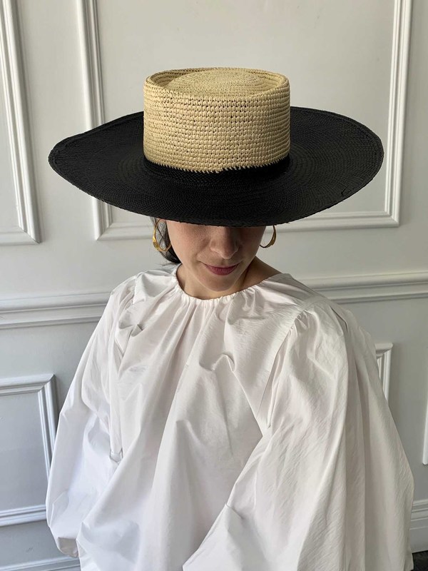 Greenpacha Solana Hat - Natural/Black | Garmentory display picture 1