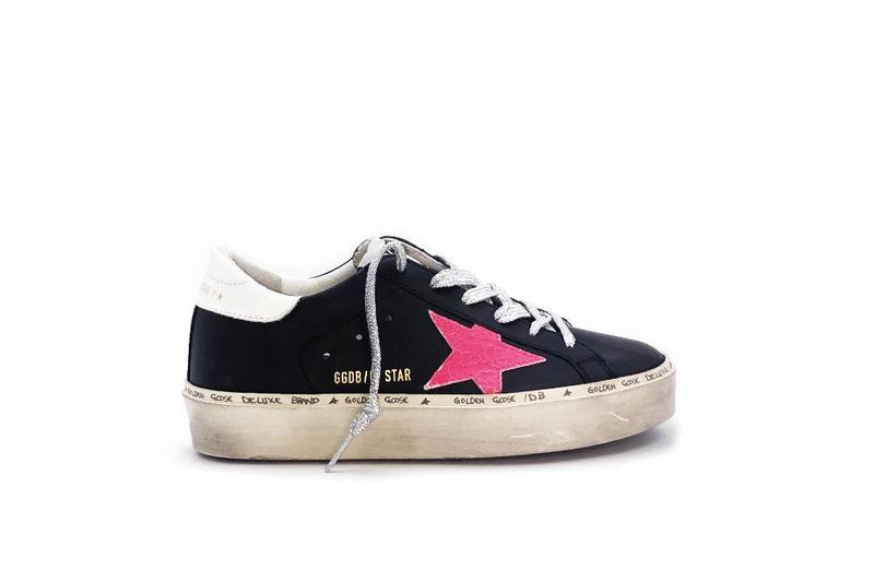 スニーカー Golden Goose SNEAKER (GWF00118F006845) Golden Goose Sneaker Hi Star white/pink/dark green | TheDoubleF