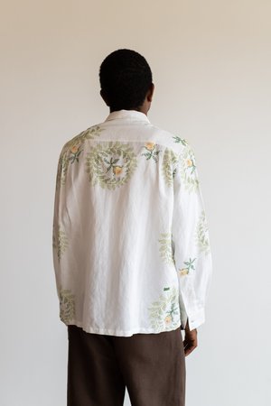 BODE CROSS STITCH HAVANA SHIRT - WHITE BODE CROSS STITCH HAVANA SHIRT - WHITE