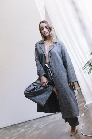 GOOD STUDIOS HEMP WOVEN DUSTER TRENCH GOOD STUDIOS HEMP WOVEN DUSTER TRENCH