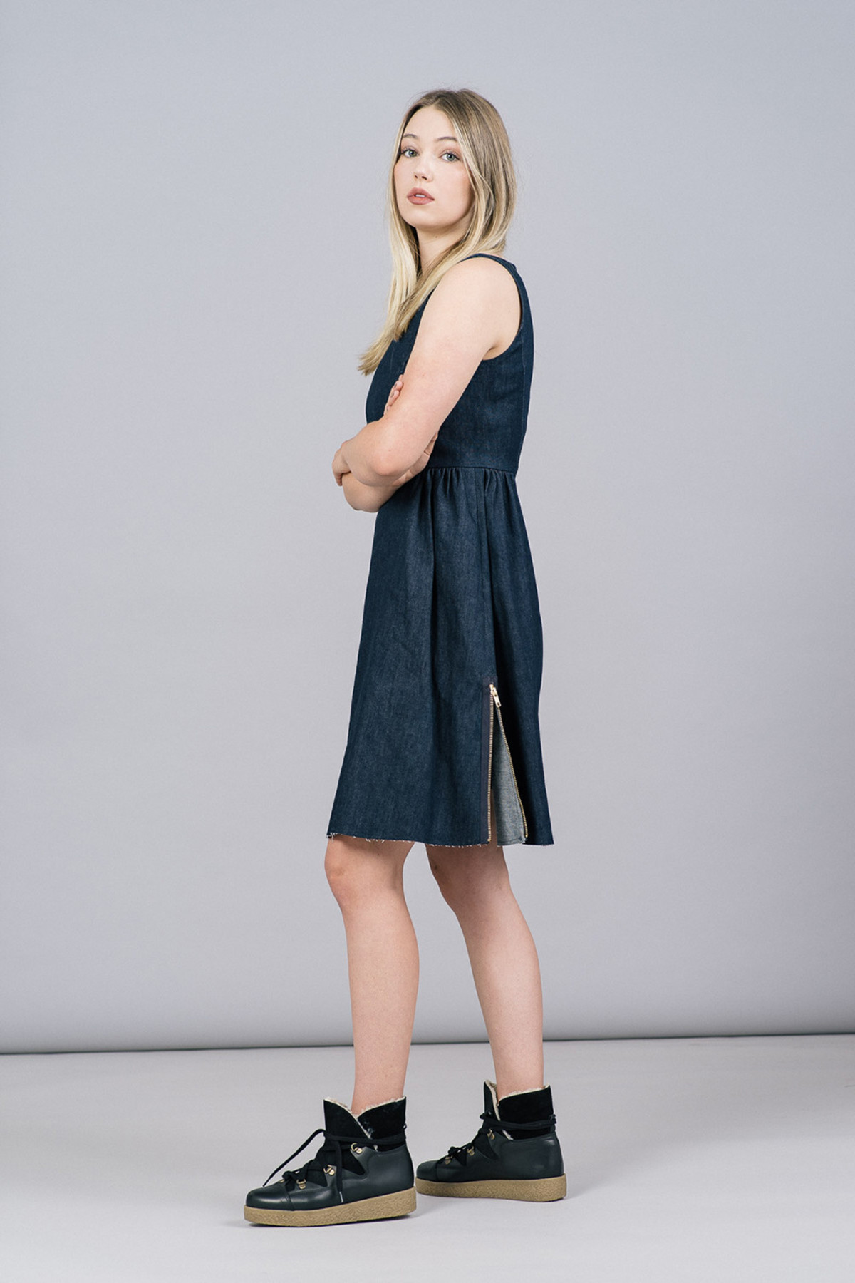 Harvey Faircloth Sleeveless Denim Dress - Image 2 of 5