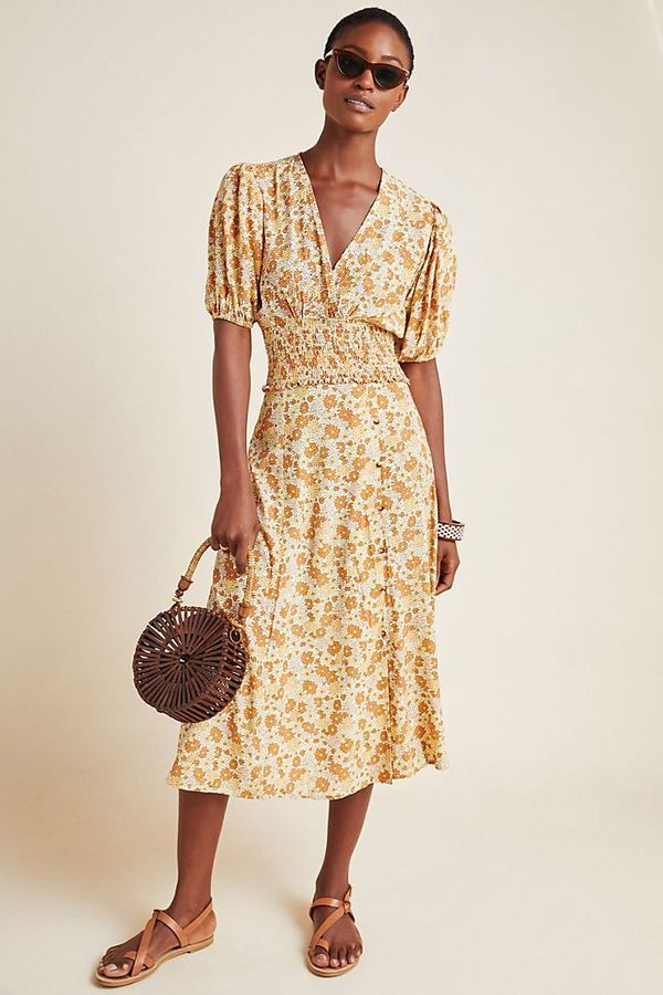 knee length dresses for ladies Janne Midi Dress Hanne Gingham Vintage Navy