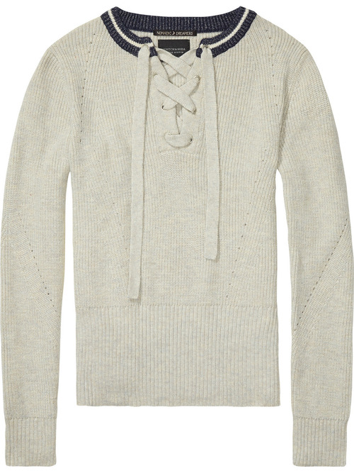 Maison Scotch Lace-Up Pullover Maison Scotch Lace-Up Pullover