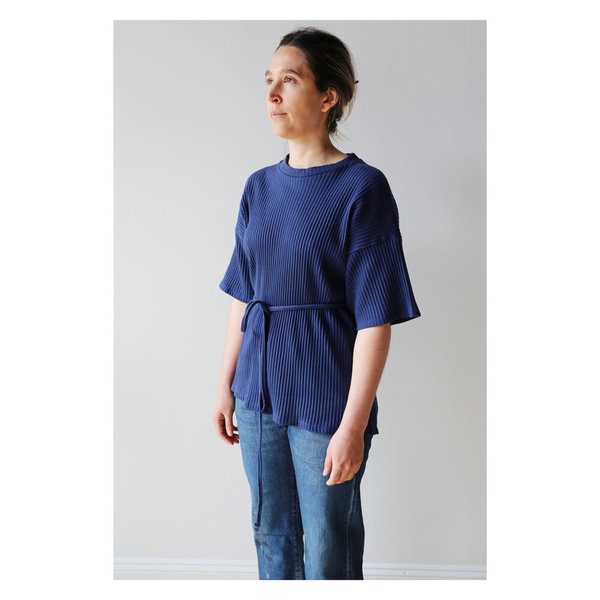 Baserange Shaw Tee - Navy Rib Fleece | Garmentory