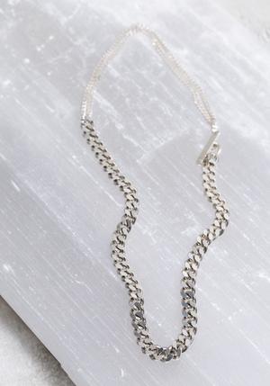 Saskia Diez Grand Mixed Chain Choker - Sterling Silver | Garmentory
