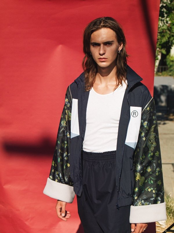 Martine Rose Icho Jacquard Sleeves Track Jacket - Navy Martine Rose Icho Jacquard Sleeves Track Jacket - Navy