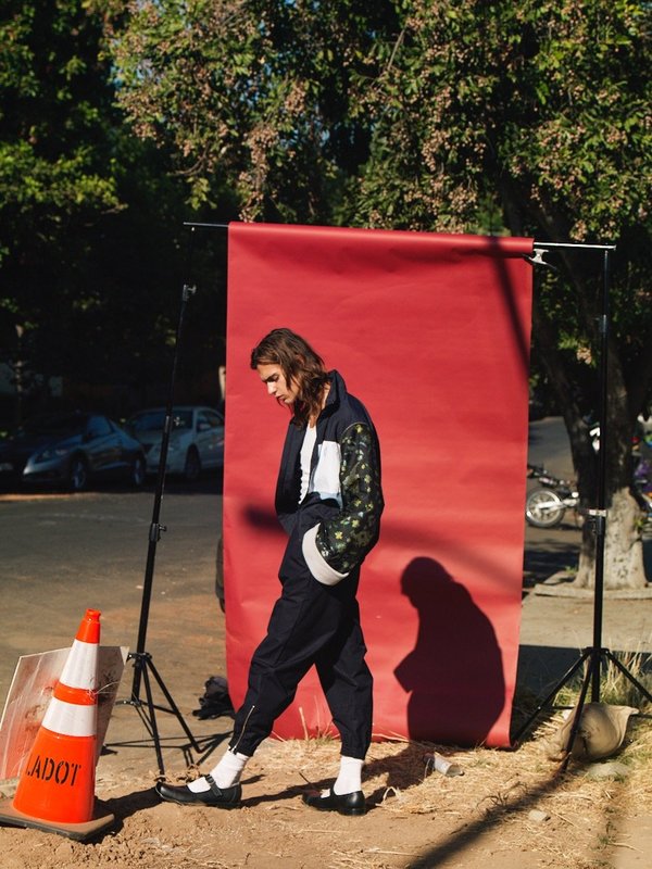 Martine Rose Icho Jacquard Sleeves Track Jacket - Navy Martine Rose Icho Jacquard Sleeves Track Jacket - Navy