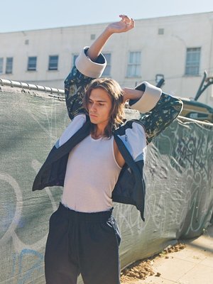 Martine Rose Icho Jacquard Sleeves Track Jacket - Navy Martine Rose Icho Jacquard Sleeves Track Jacket - Navy