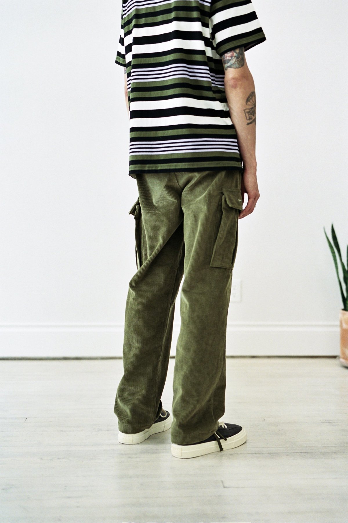 Pop Trading Company Corduroy Cargo Pants - Hunting Green - Image 2 of 5