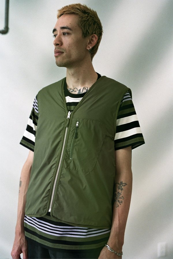 Pop Trading Company Harold Reversible Vest - Hunting Green