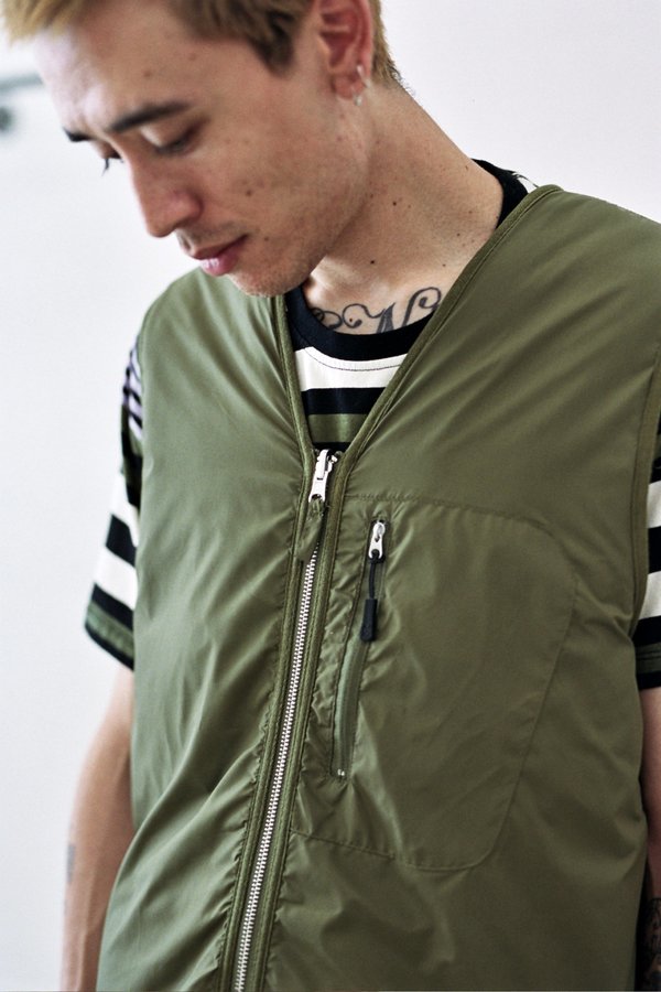Pop Trading Company Harold Reversible Vest - Hunting Green