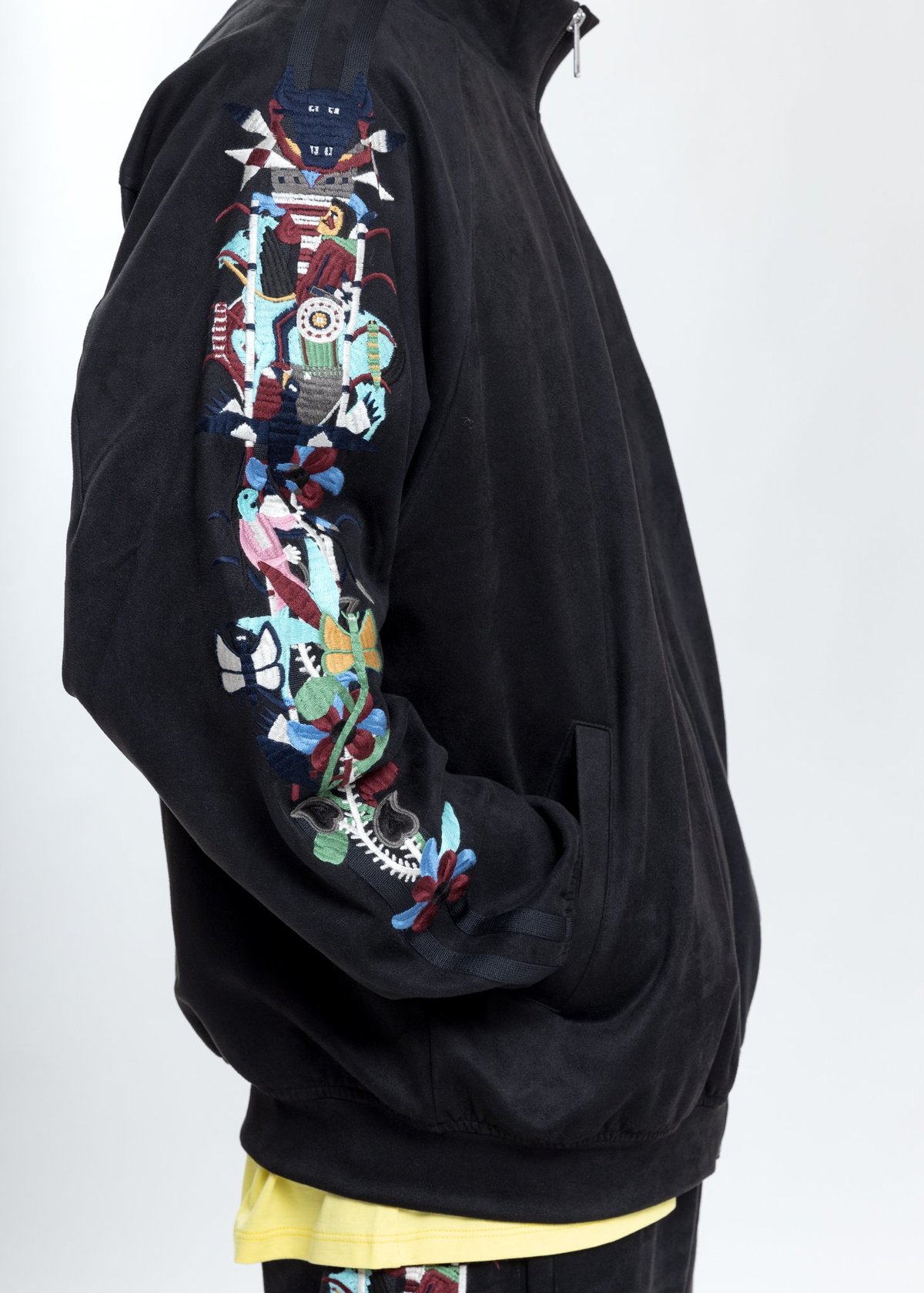 Doublet Chaos Embroidery Suede Track Jacket - Black | Garmentory