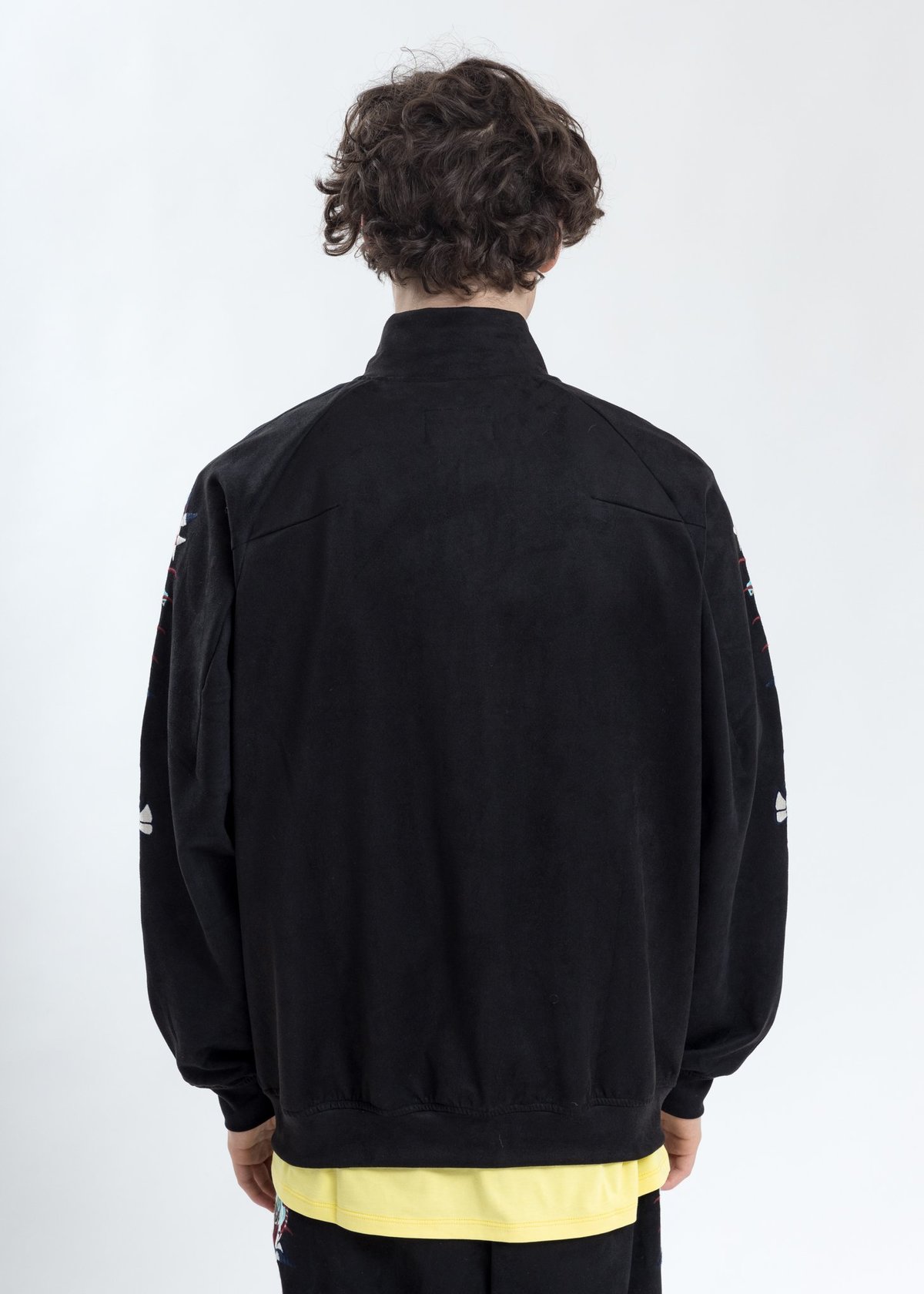 スーツ DOUBLET 19AW LINED CHAOS EMBROIDERY Doublet Chaos Embroidery Suede Track Jacket - Black | Garmentory