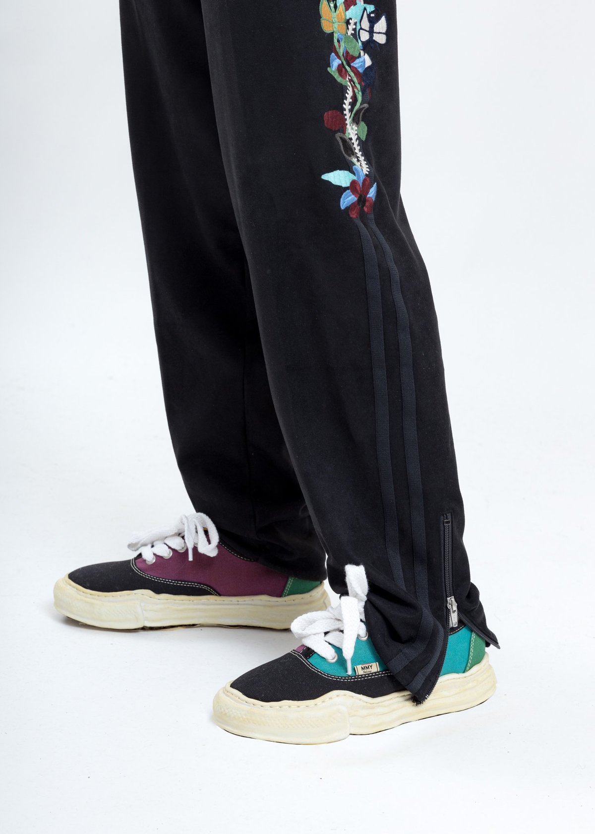 Doublet CHAOS EMBROIDERY SUEDE TRACK PANTS