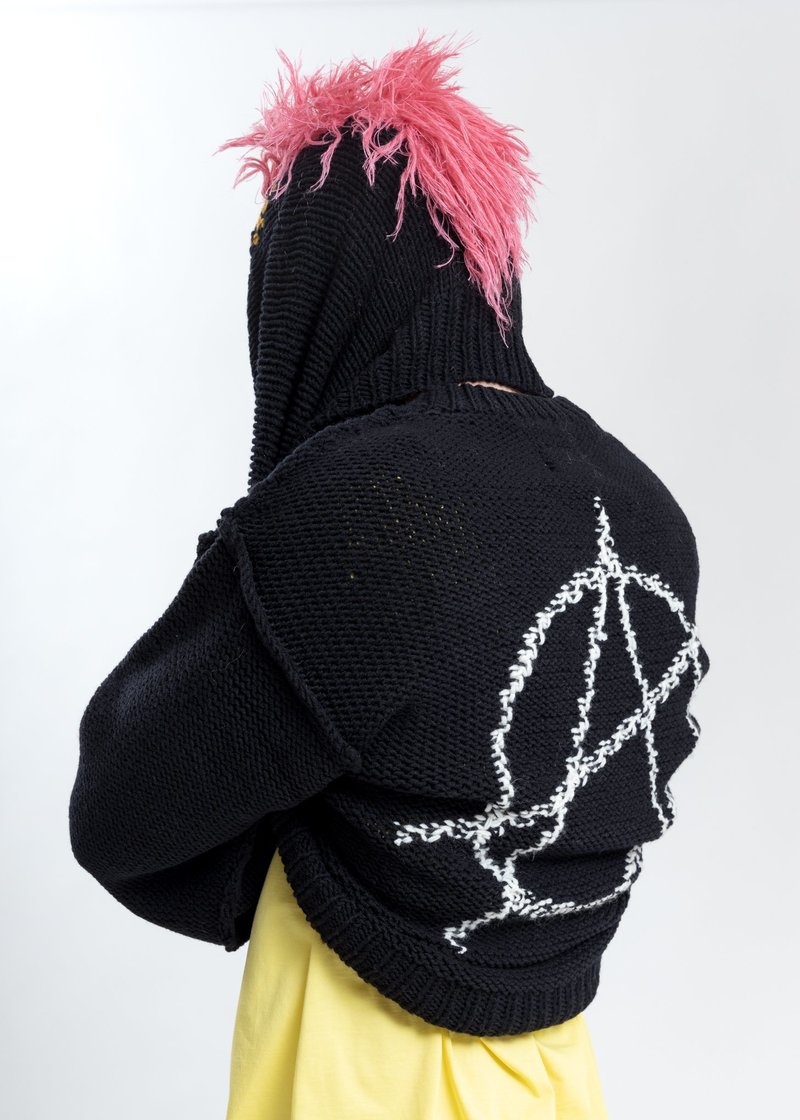 トップス doublet HAND-KNITTING JAQUARD PULLOVER Doublet Hand-knitting Jacquard Sweater - Black | Garmentory