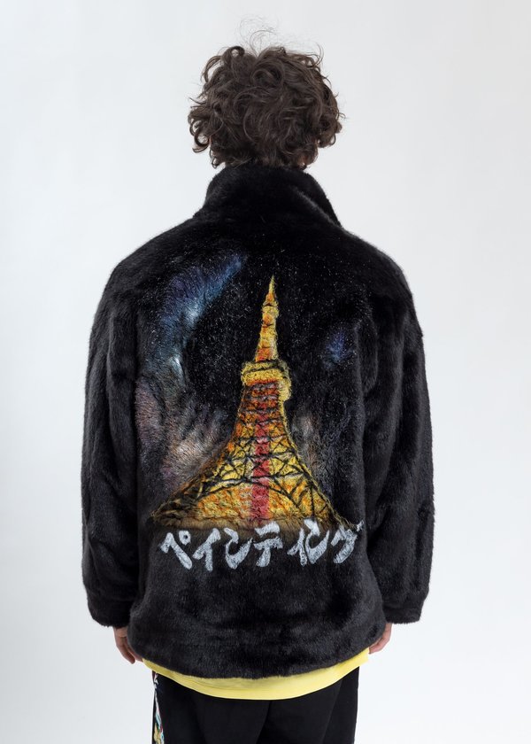 Doublet Hand-Painted Fur Jacket - Black | Garmentory