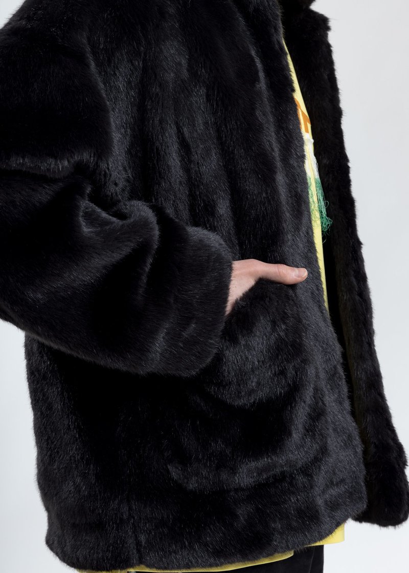 Doublet Hand-Painted Fur Jacket - Black | Garmentory