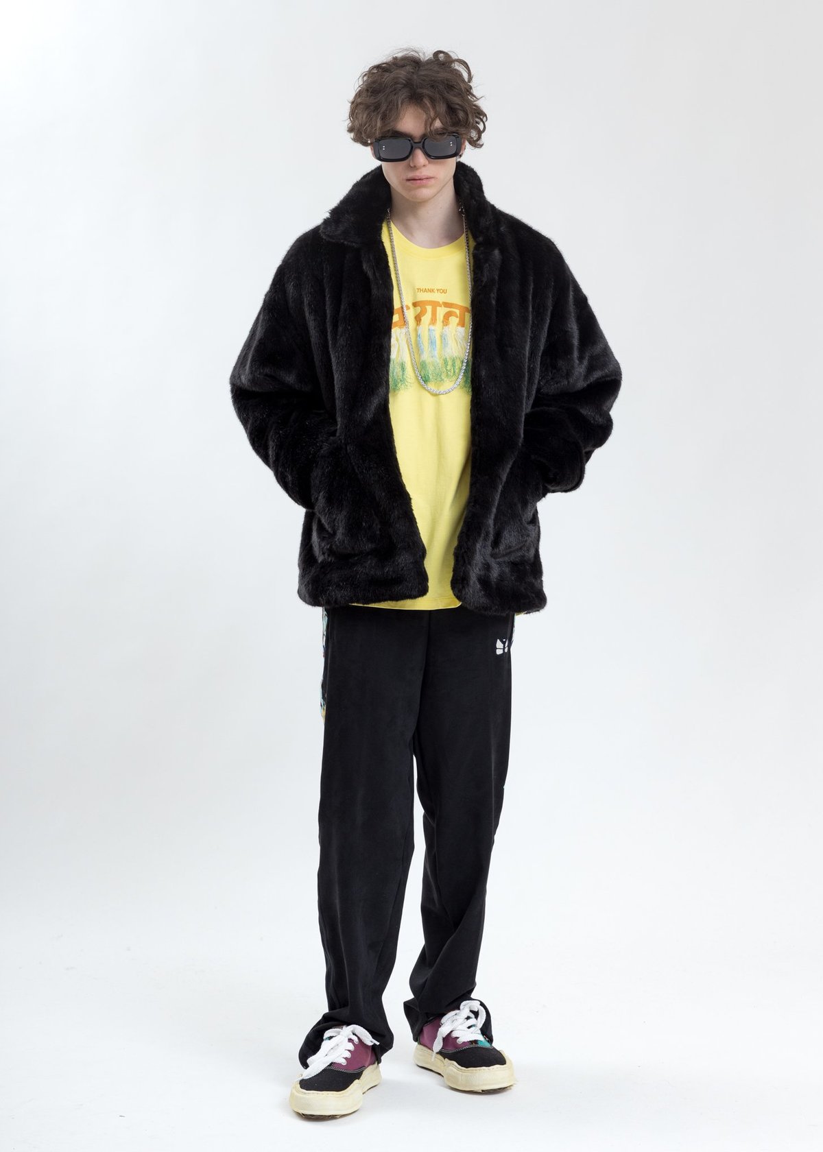 Doublet Hand-Painted Fur Jacket - Black | Garmentory