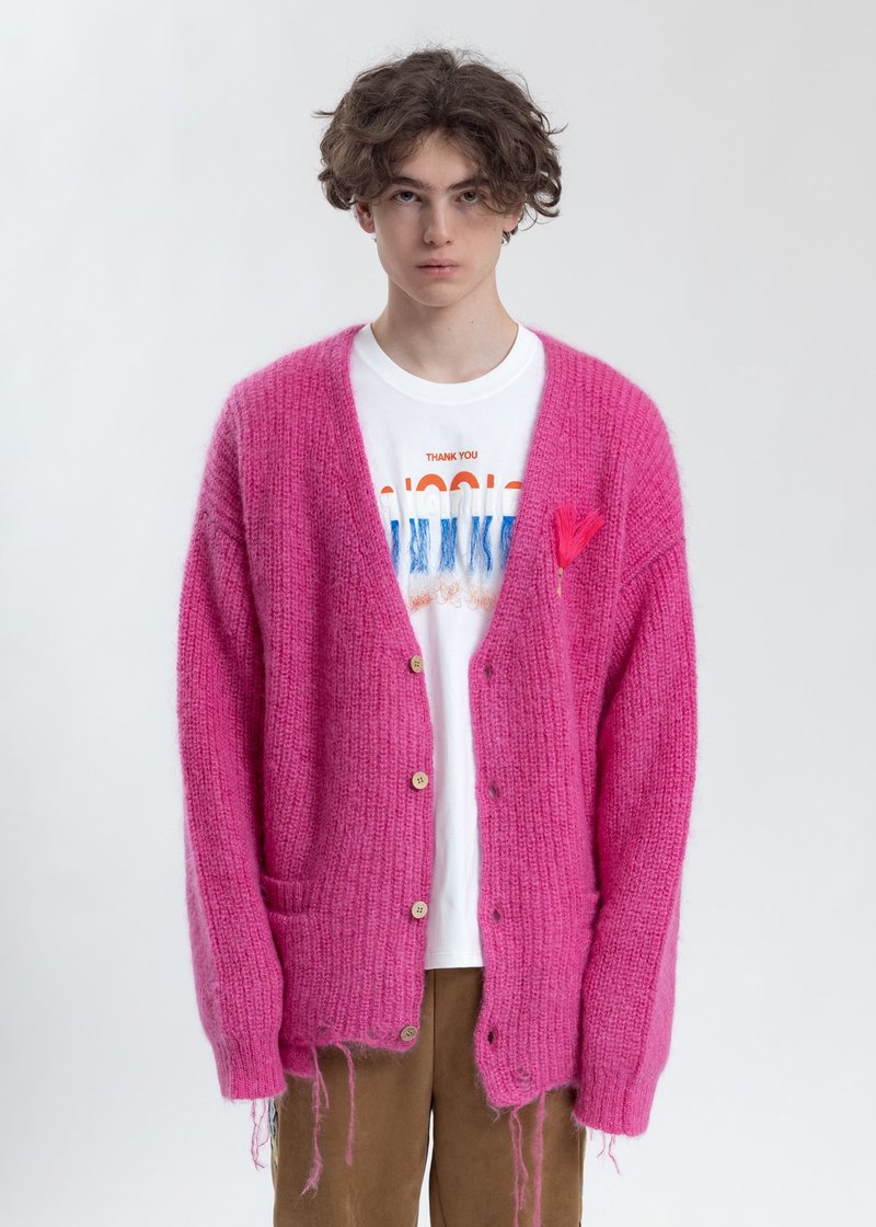Doublet Doll Embroidery Mohair Cardigan - Pink | Garmentory Doublet Doll Embroidery Mohair Cardigan - Pink | Garmentory