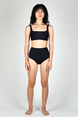 Nu Swim Cosmo Top in Black/Zinc