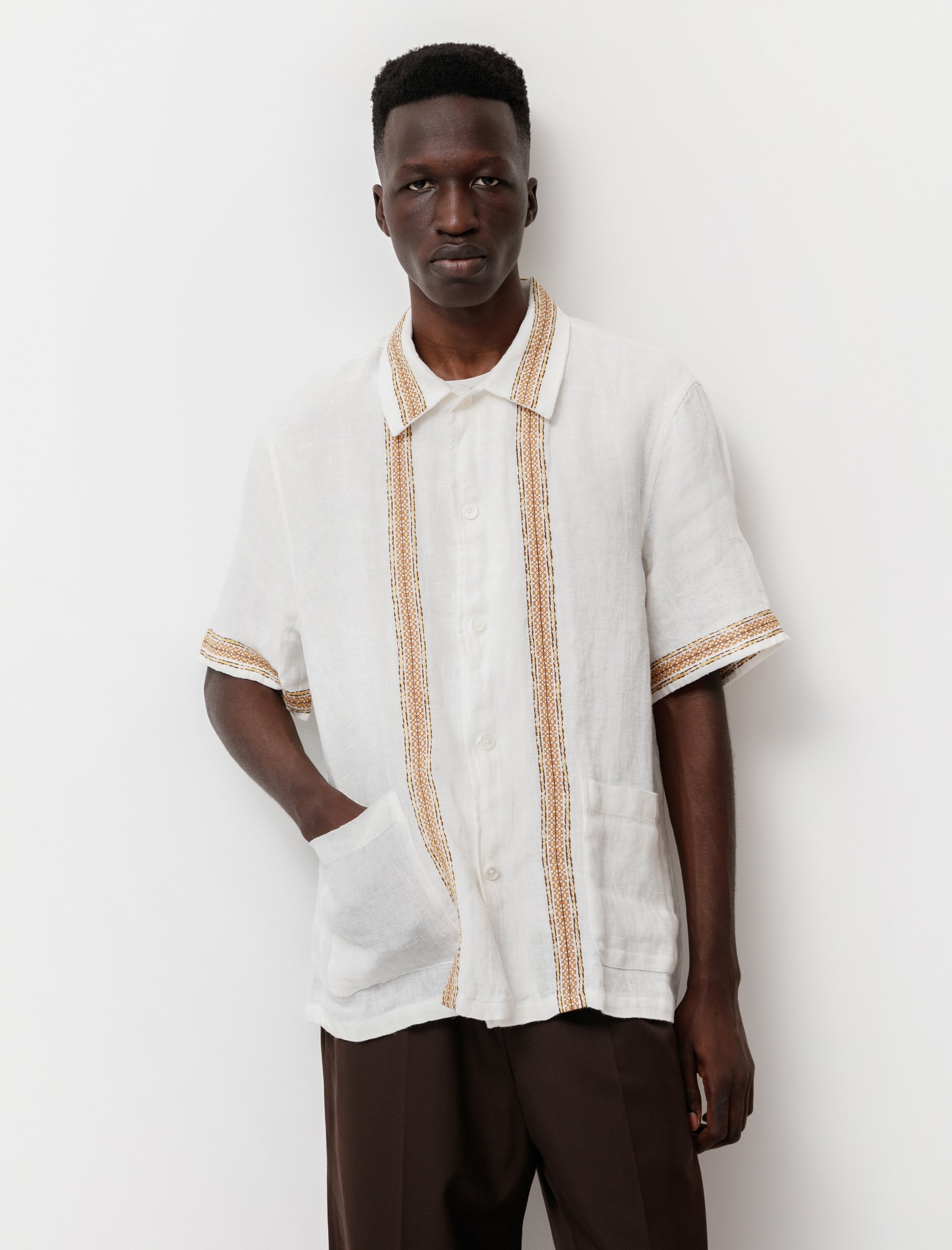 Our Legacy Elder Shirt Short Sleeve Rough Sack - White | Garmentory