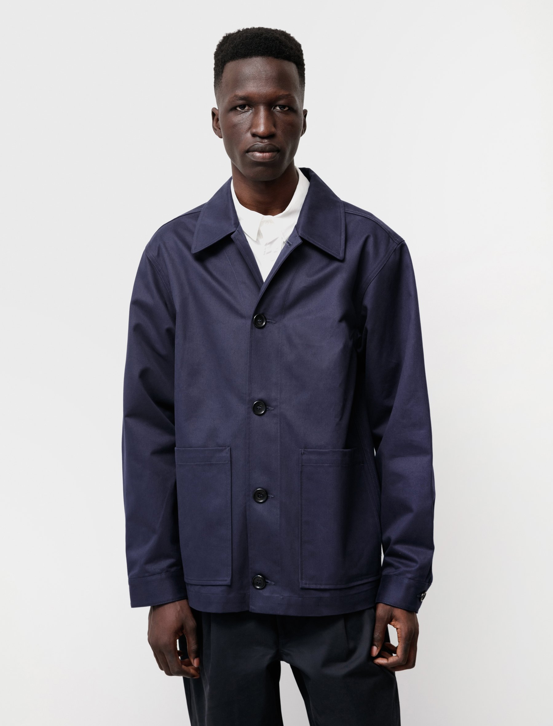 James Coward Ganz Worker Jacket - Navy Drill | Garmentory