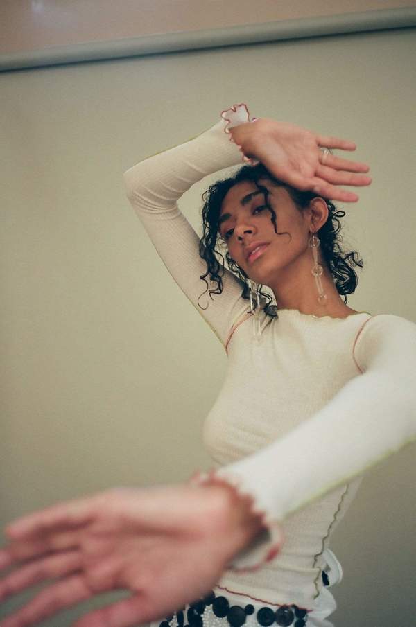 Baserange Vein Long Sleeve Top - Off White