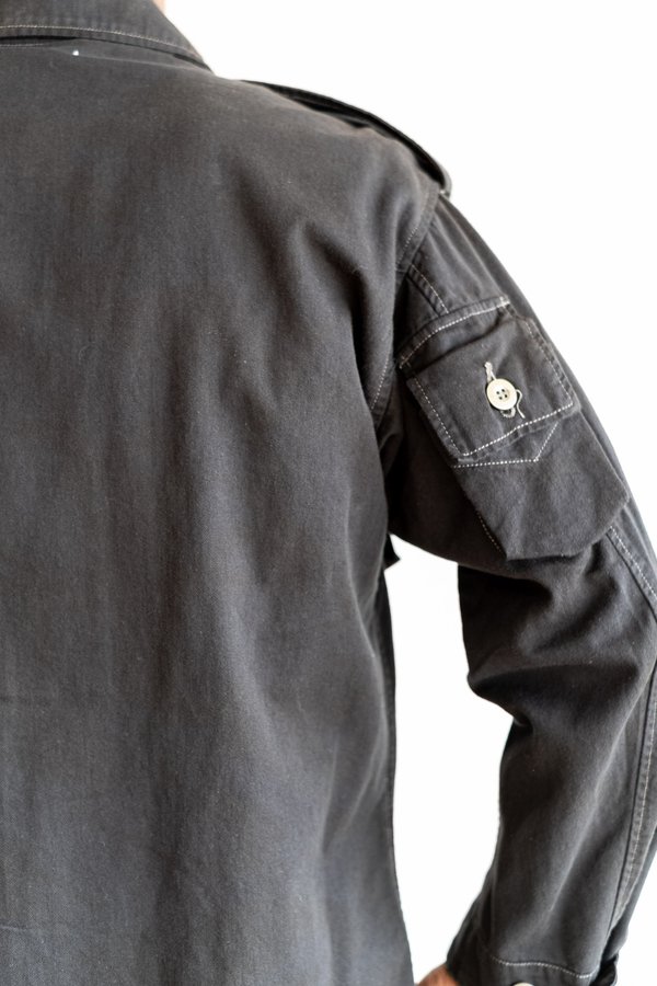 Vintage Overdyed Army Shirt Jacket - Black | Garmentory
