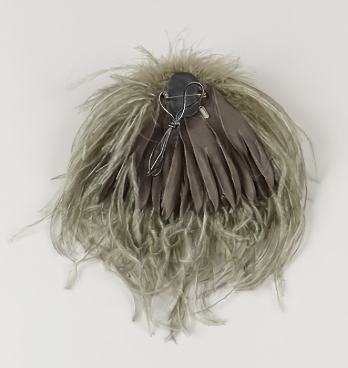 INDRESS Ostrich Feather Brooch Hairpiece - Almond | Garmentory