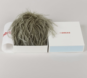 INDRESS Ostrich Feather Brooch Hairpiece - Almond | Garmentory