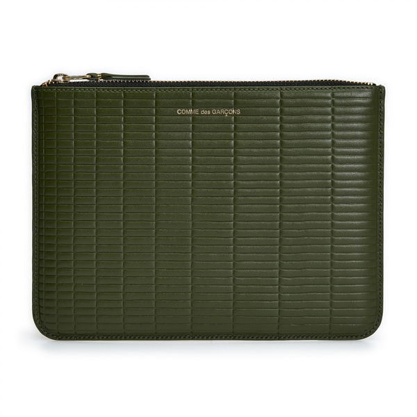 Comme des Garçons Large Pouch - Embossed Brick Khaki Comme des Garçons Large Pouch - Embossed Brick Khaki