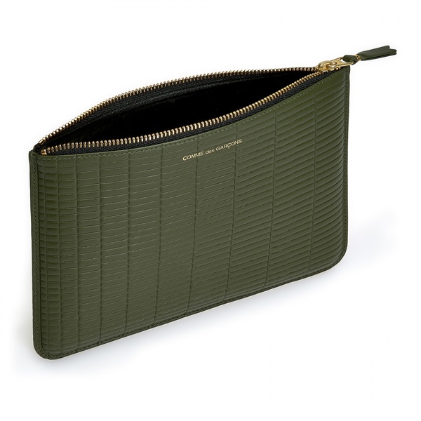 Comme des Garçons Large Pouch - Embossed Brick Khaki Comme des Garçons Large Pouch - Embossed Brick Khaki