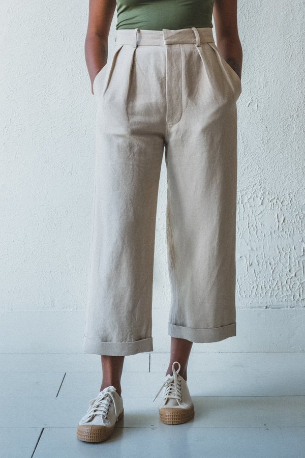 Caron Callahan William Pant - Khaki Double Gauze Caron Callahan William Pant - Khaki Double Gauze