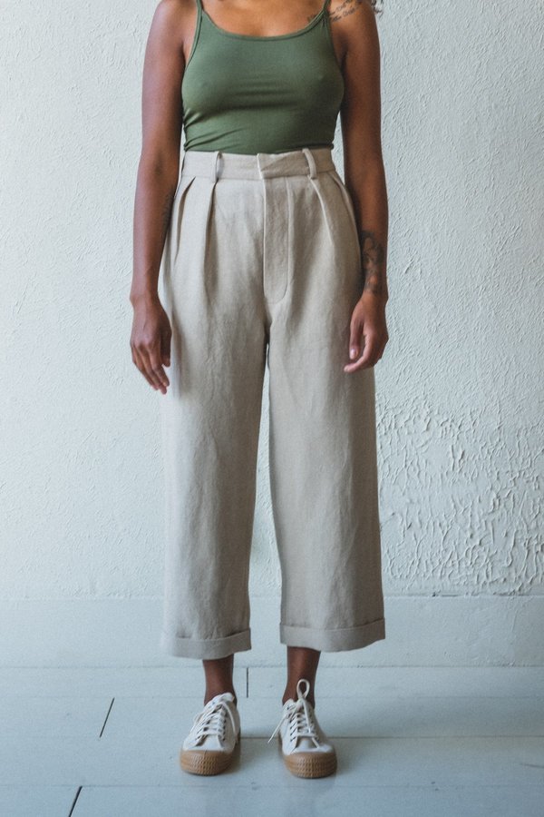 Caron Callahan William Pant - Khaki Double Gauze Caron Callahan William Pant - Khaki Double Gauze