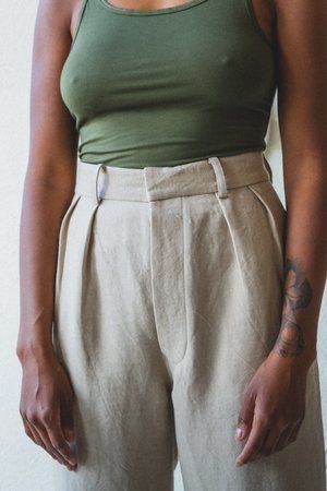 Caron Callahan William Pant - Khaki Double Gauze Caron Callahan William Pant - Khaki Double Gauze