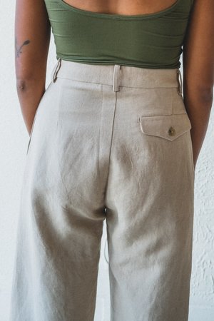 Caron Callahan William Pant - Khaki Double Gauze Caron Callahan William Pant - Khaki Double Gauze