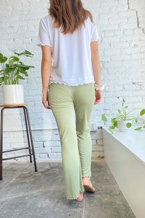 Lisa Says Gah Bec Bell Bottom Pant - Sage Lisa Says Gah Bec Bell Bottom Pant - Sage